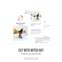 Cat with witch hat amigurumi pattern by AmiGuide