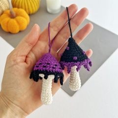 Halloween mushrooms set of 3 amigurumi pattern by AmiGuide