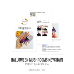 Halloween mushrooms keychain amigurumi pattern by AmiGuide