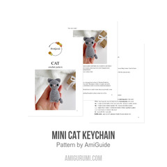 Mini cat keychain amigurumi pattern by AmiGuide