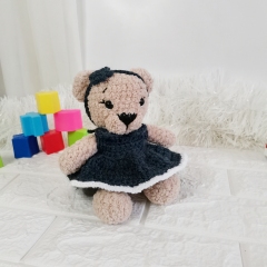 Plush Teddy Bear Dress & Hairband amigurumi by EmmaS Dolls