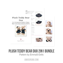 Plush Teddy Bear Duo 2in1 Bundle amigurumi pattern by EmmaS Dolls