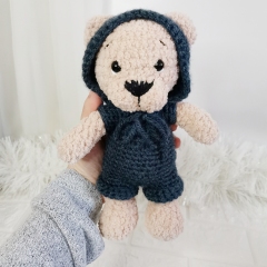 Plush Teddy Bear Hooded Overalls amigurumi by EmmaS Dolls