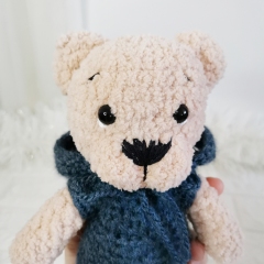 Plush Teddy Bear Hooded Overalls amigurumi pattern by EmmaS Dolls