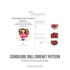 Schoolgirl Doll Crochet Pattern amigurumi pattern by EmmaS Dolls