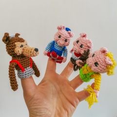 Three Little Pigs Finger Puppets amigurumi pattern by EmmaS Dolls
