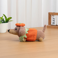 Dachshund Pumpkin Sweater Hat