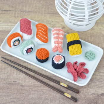 Sushi Play Food Set amigurumi pattern by Elisas Crochet