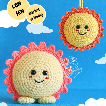 Happy sun amigurumi pattern by LikeALigerCrochet