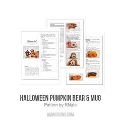 Halloween Pumpkin Bear & Mug amigurumi pattern by RNata