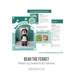 Bear the ferret amigurumi pattern by Sweet Fluffy Stitches