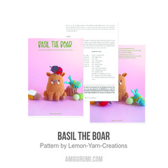 Basil the Boar amigurumi pattern by Lemon Yarn Creations