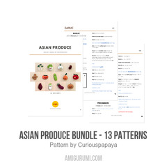 Asian Produce Bundle - 13 patterns amigurumi pattern by Curiouspapaya