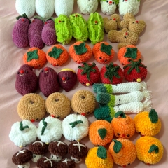 Asian Produce Bundle - 13 patterns amigurumi by Curiouspapaya