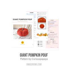 Giant Pumpkin Pouf amigurumi pattern by Curiouspapaya