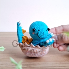 Reversible Baby Stegosaurus amigurumi by Chibiscraft