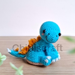 Reversible Baby Stegosaurus amigurumi pattern by Chibiscraft