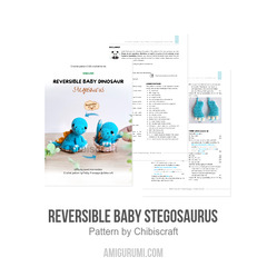 Reversible Baby Stegosaurus amigurumi pattern by Chibiscraft