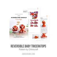 Reversible Baby Triceratops amigurumi pattern by Chibiscraft