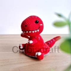 Reversible Baby Tyrannosaurus amigurumi pattern by Chibiscraft