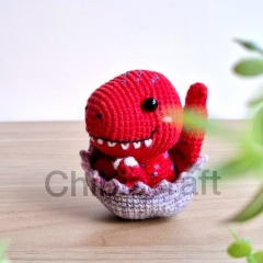 Reversible Baby Tyrannosaurus amigurumi by Chibiscraft