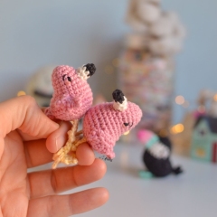 Mini flamingo, toucan and dove amigurumi pattern by O Recuncho de Jei