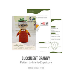 Succulent Granny amigurumi pattern by Mariia Zhyrakova