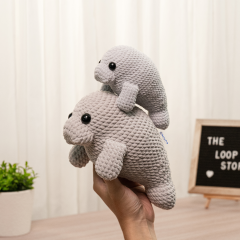 Manatee Mama and Baby amigurumi pattern by The Loop Story