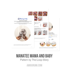 Manatee Mama and Baby amigurumi pattern by The Loop Story