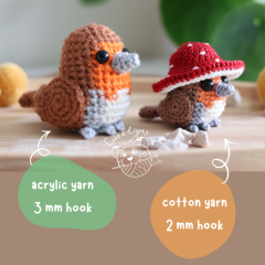 Mushy the robin amigurumi pattern by LikeALigerCrochet