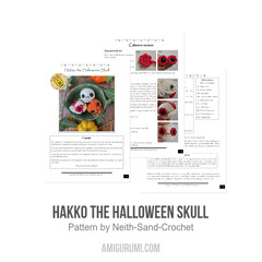 Hakko the Halloween Skull amigurumi pattern by Neith Sand Crochet