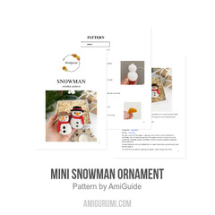 Mini snowman ornament amigurumi pattern by AmiGuide