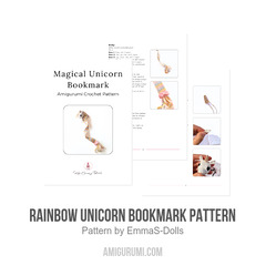 Rainbow Unicorn Bookmark Pattern amigurumi pattern by EmmaS Dolls