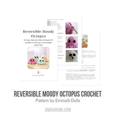 Reversible Moody Octopus Crochet amigurumi pattern by EmmaS Dolls