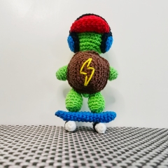 Skater Turtle Crochet Pattern PDF amigurumi pattern by EmmaS Dolls