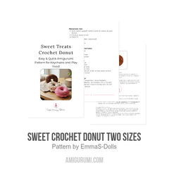 Sweet Crochet Donut Two Sizes amigurumi pattern by EmmaS Dolls