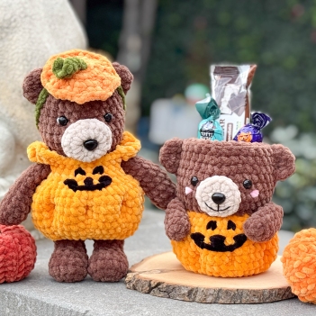 Halloween Pumpkin Bear & Mug amigurumi pattern by RNata