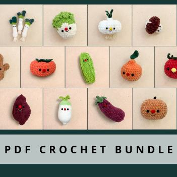 Asian Produce Bundle - 13 patterns amigurumi pattern by Curiouspapaya