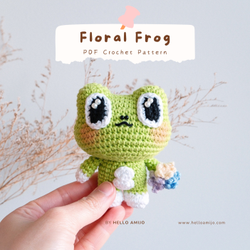 Floral Frog Crochet Pattern amigurumi pattern by Hello Amijo