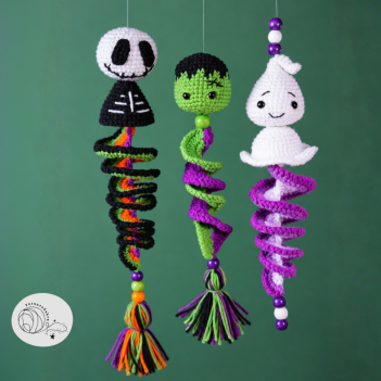 Halloween wind spinner collection amigurumi pattern by yarnacadabra