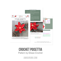 Crochet Poisettia amigurumi pattern by Elisas Crochet