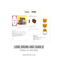 Lions Bruno and Charlie amigurumi pattern by Mrs Milly