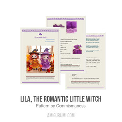 Lila, the romantic little witch amigurumi pattern by Conmismanoss