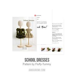 School dresses amigurumi pattern by Fluffy Tummy
