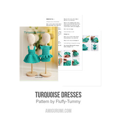 Turquoise dresses amigurumi pattern by Fluffy Tummy