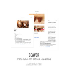 Beaver amigurumi pattern by Jen Hayes Creations