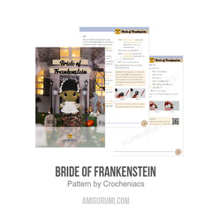 Bride of Frankenstein amigurumi pattern by Crocheniacs