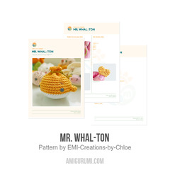 Mr. Whal-ton amigurumi pattern by EMI Creations by Chloe