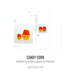 Candy Corn amigurumi pattern by A Menagerie of Stitches