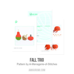 Fall Trio amigurumi pattern by A Menagerie of Stitches